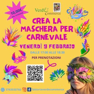 09 Febbraio - CREA LA TUA MASCHERA DI CARNEVALE