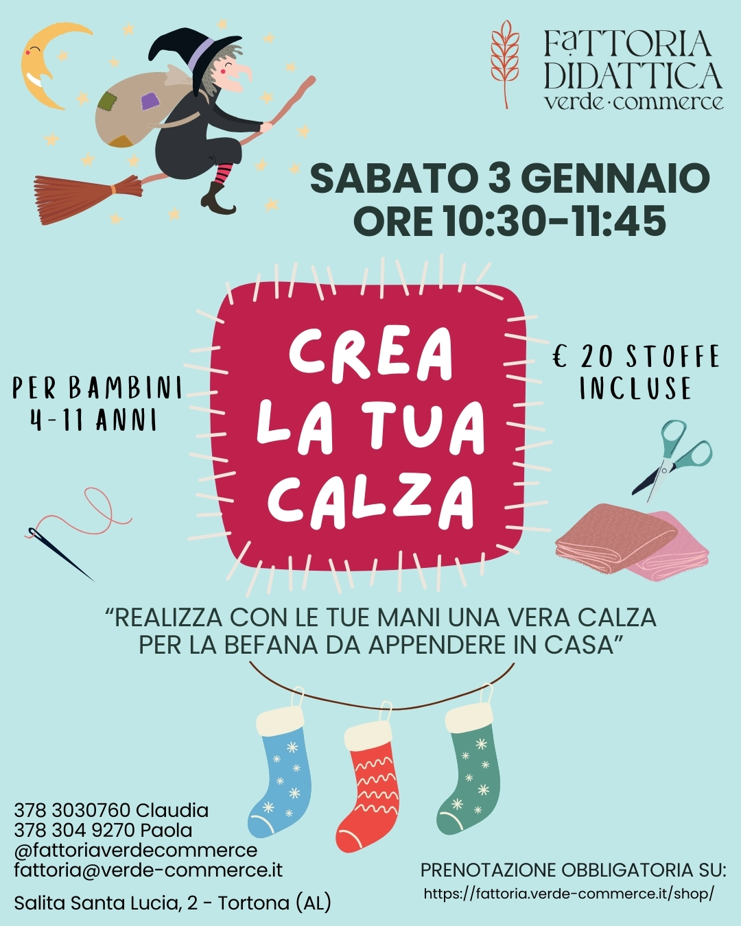 3 gennaio - CREA LA TUA CALZA DELLA BEFANA